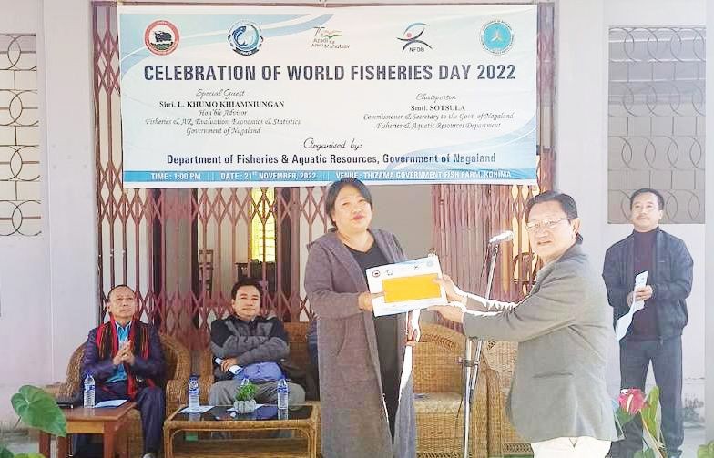Department of Fisheries & Aquatic Resources celebrated World Fisheries Day at Thizama Government Fish Farm, Kohima on November 21. (DIPR Photo)